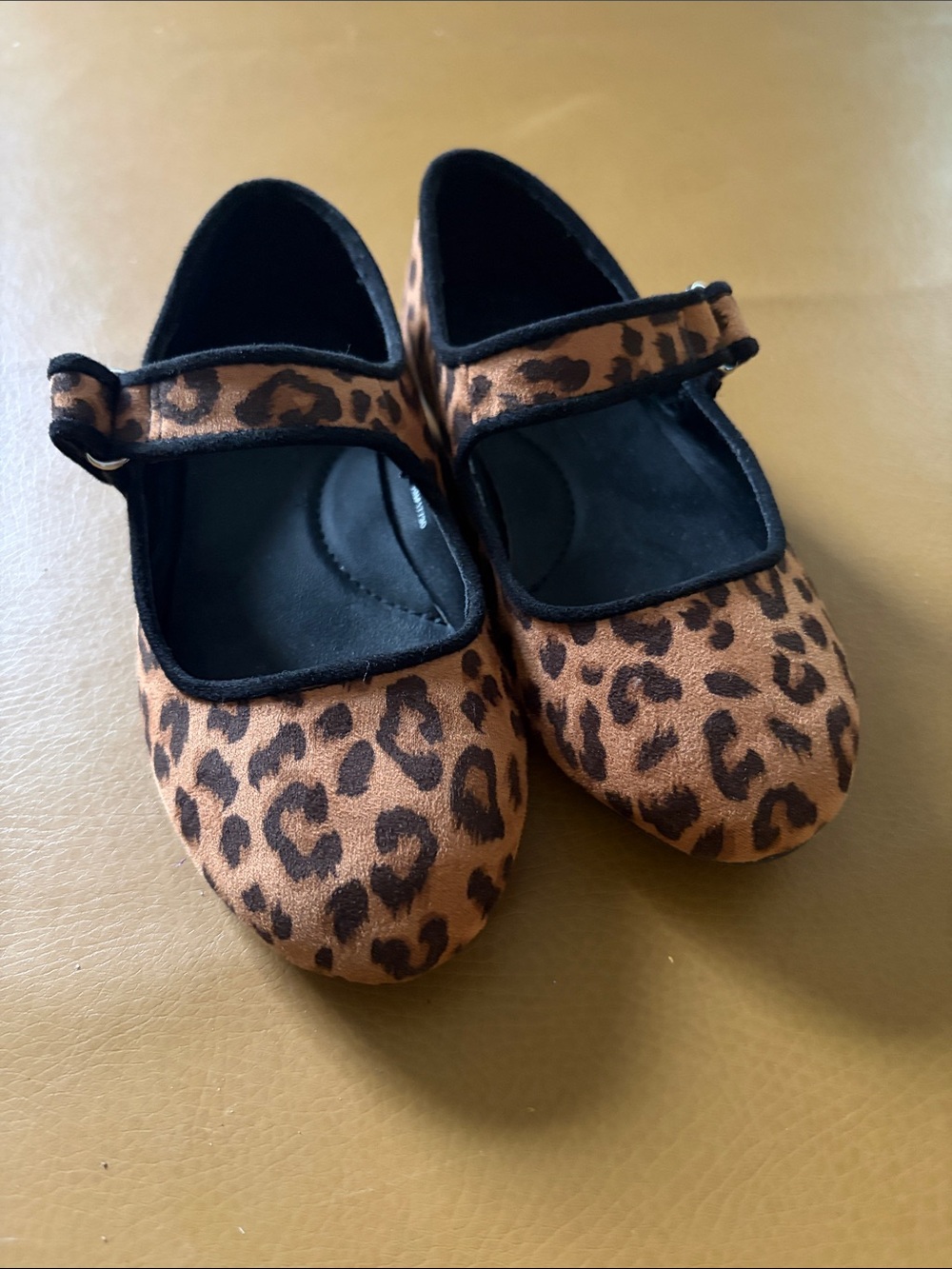 Cat & Jack Girls' Leopard Print Mary Jane Flats - Brown/Black